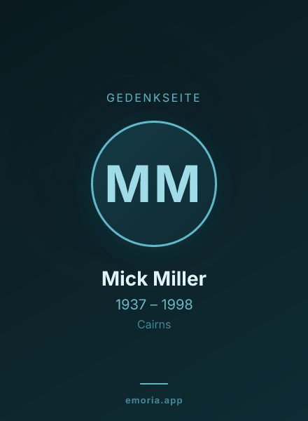 Gedenkportrait von Mick Miller