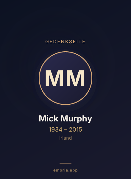 Gedenkportrait von Mick Murphy