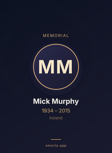 Memorial portrait of Mick Murphy