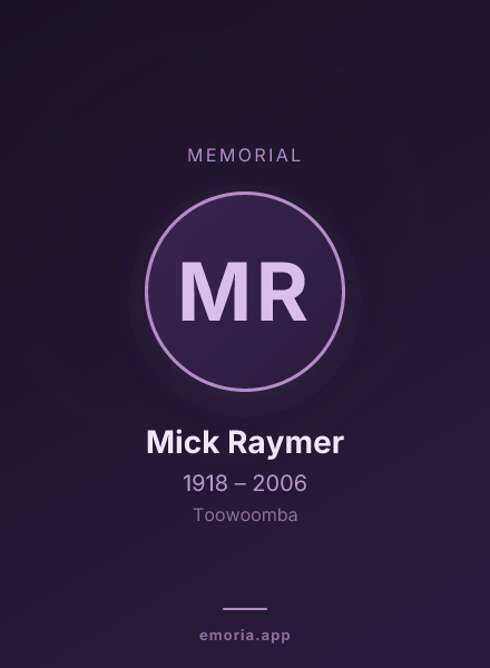 Memorial portrait of Mick Raymer