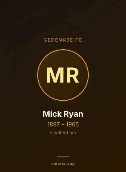 Gedenkportrait von Mick Ryan