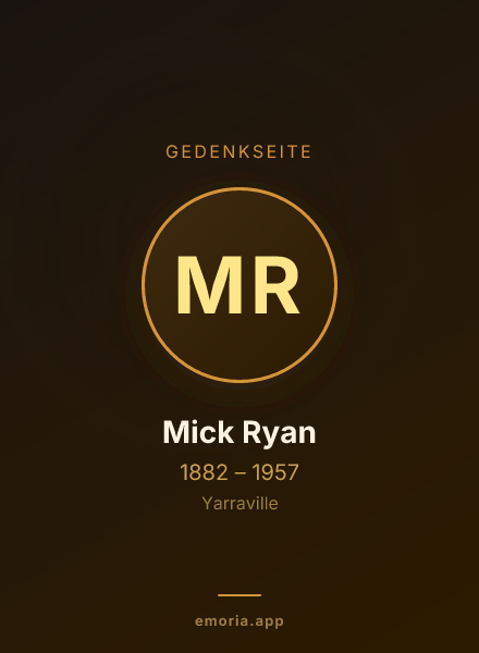 Gedenkportrait von Mick Ryan