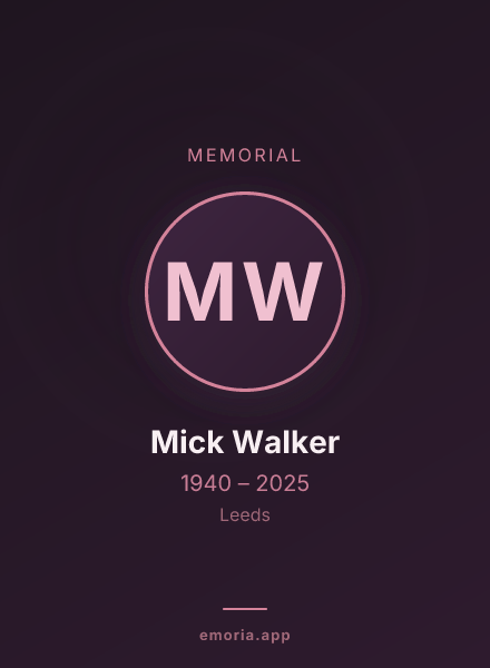 Memorial portrait of Mick Walker
