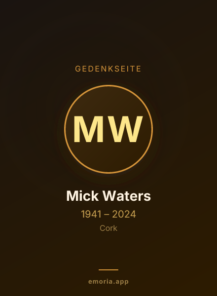 Gedenkportrait von Mick Waters
