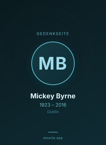 Gedenkportrait von Mickey Byrne
