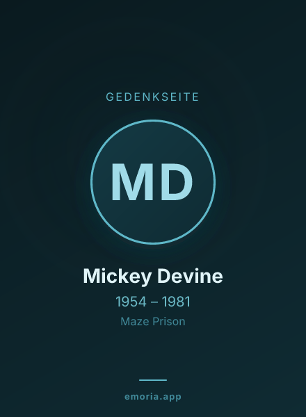 Gedenkportrait von Mickey Devine