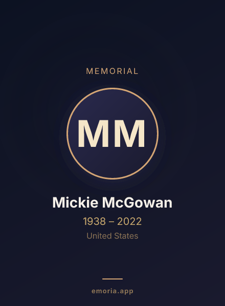 Memorial portrait of Mickie McGowan