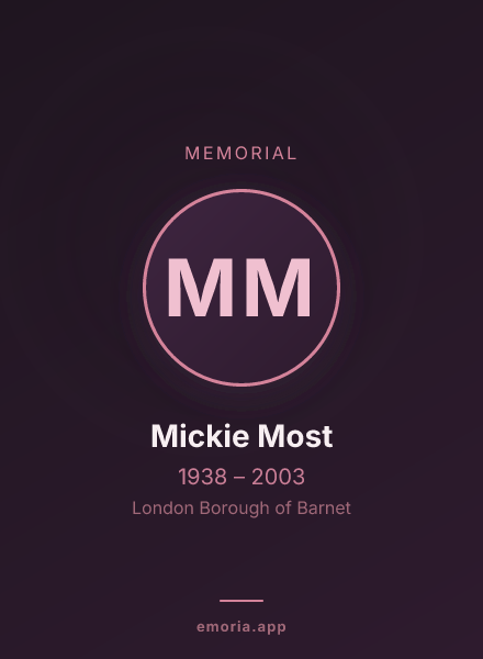 Memorial portrait of Mickie Most
