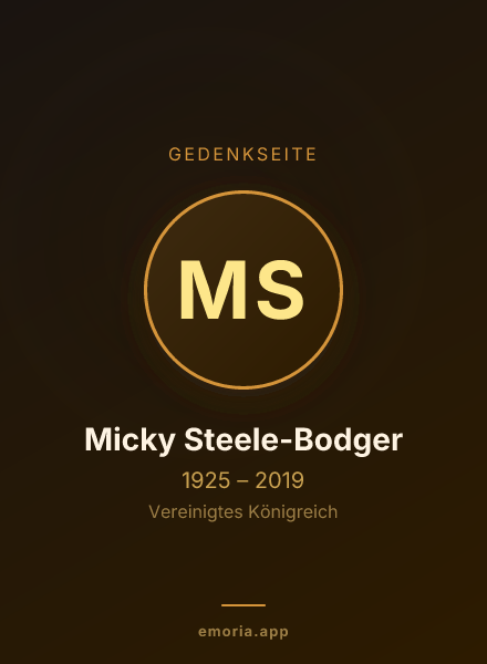 Gedenkportrait von Micky Steele-Bodger