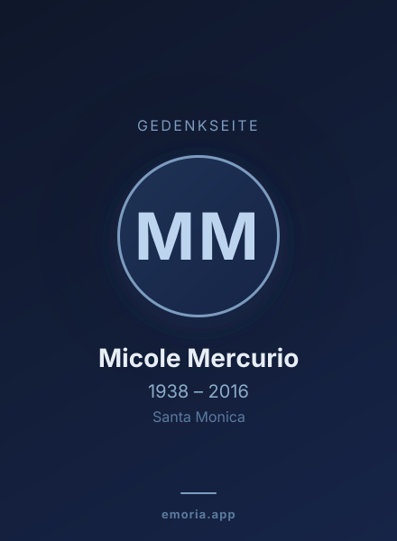 Gedenkportrait von Micole Mercurio
