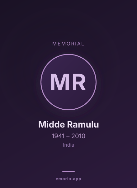 Memorial portrait of Midde Ramulu