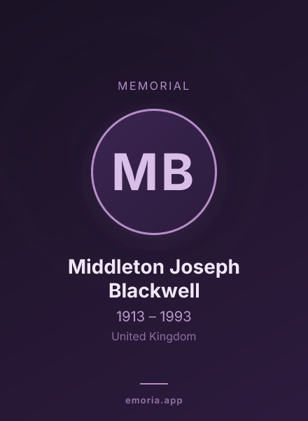 Memorial portrait of Middleton Joseph Blackwell
