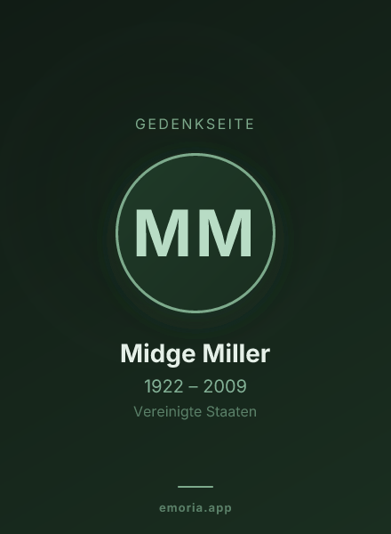 Gedenkportrait von Midge Miller