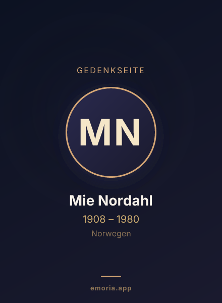 Gedenkportrait von Mie Nordahl
