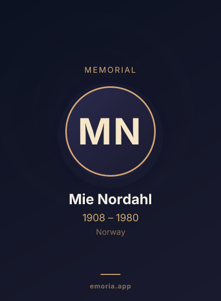 Memorial portrait of Mie Nordahl