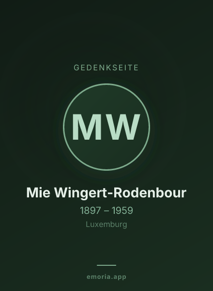 Gedenkportrait von Mie Wingert-Rodenbour