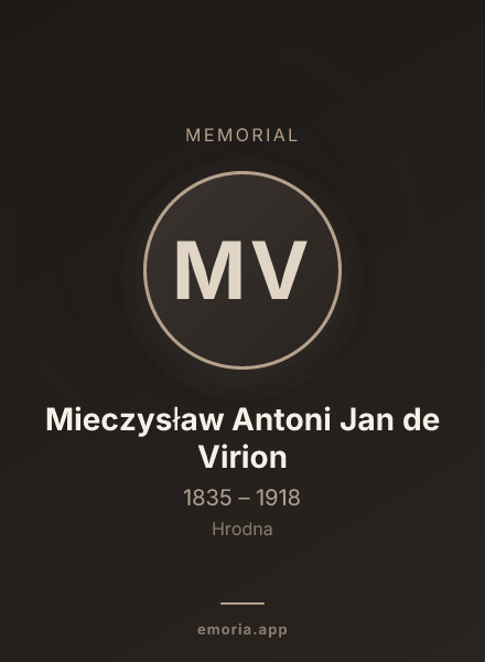 Memorial portrait of Mieczysław Antoni Jan de Virion