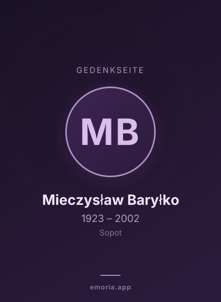 Gedenkportrait von Mieczysław Baryłko