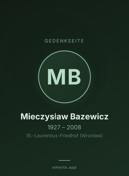 Gedenkportrait von Mieczysław Bazewicz