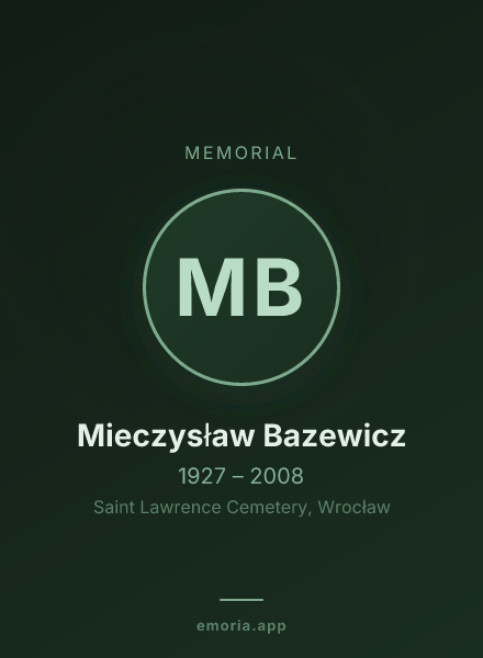 Memorial portrait of Mieczysław Bazewicz