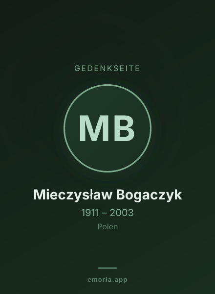 Gedenkportrait von Mieczysław Bogaczyk