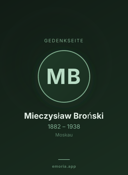 Gedenkportrait von Mieczysław Broński