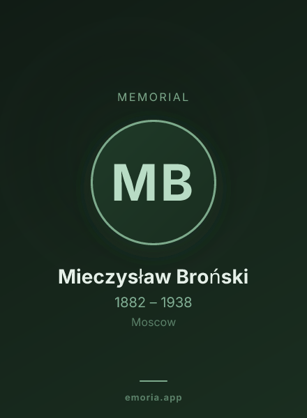Memorial portrait of Mieczysław Broński