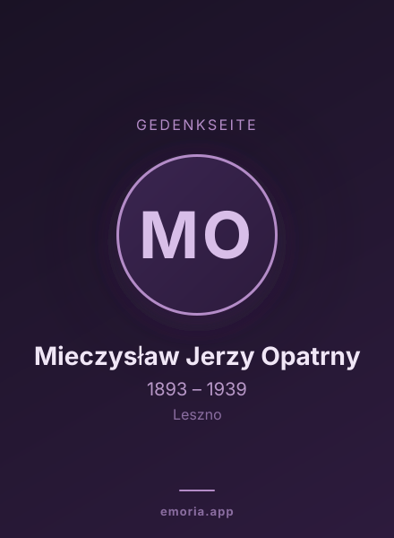 Gedenkportrait von Mieczysław Jerzy Opatrny