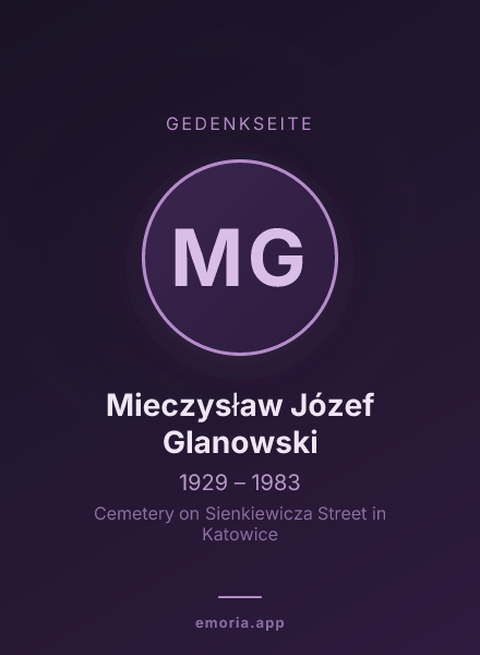 Gedenkportrait von Mieczysław Józef Glanowski