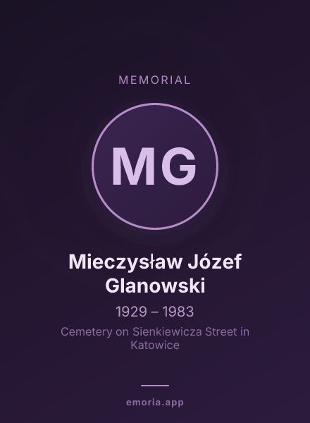 Memorial portrait of Mieczysław Józef Glanowski