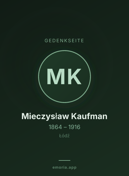 Gedenkportrait von Mieczysław Kaufman