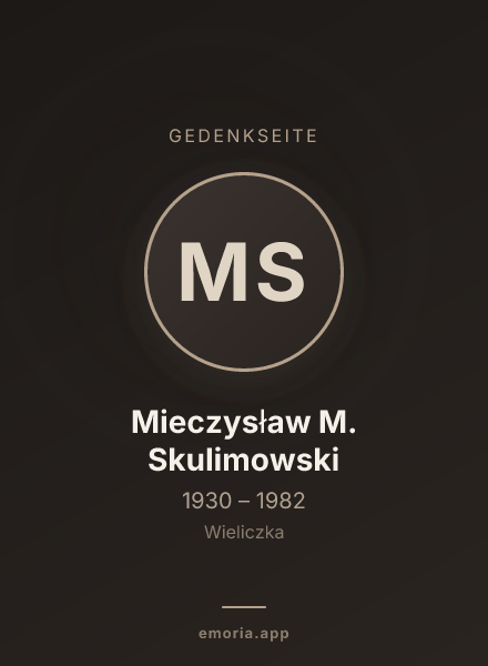 Gedenkportrait von Mieczysław M. Skulimowski