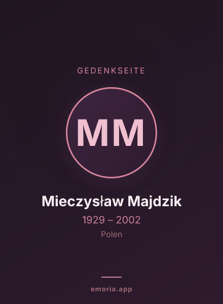 Gedenkportrait von Mieczysław Majdzik