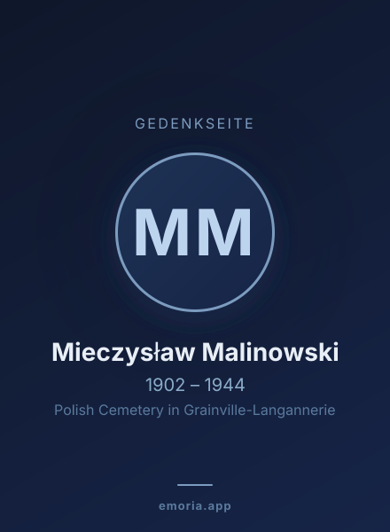 Gedenkportrait von Mieczysław Malinowski