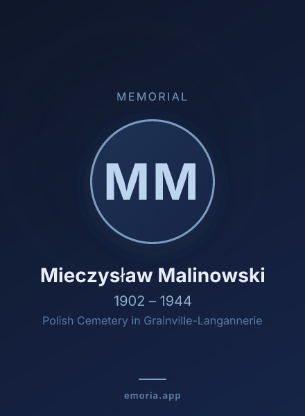 Memorial portrait of Mieczysław Malinowski