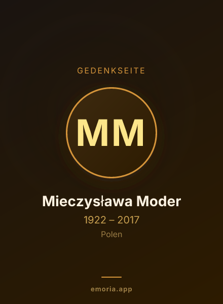 Gedenkportrait von Mieczysława Moder