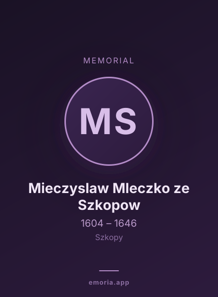 Memorial portrait of Mieczyslaw Mleczko ze Szkopow
