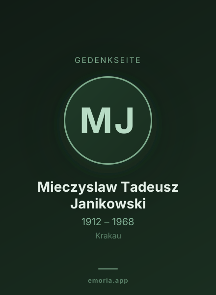 Gedenkportrait von Mieczyslaw Tadeusz Janikowski