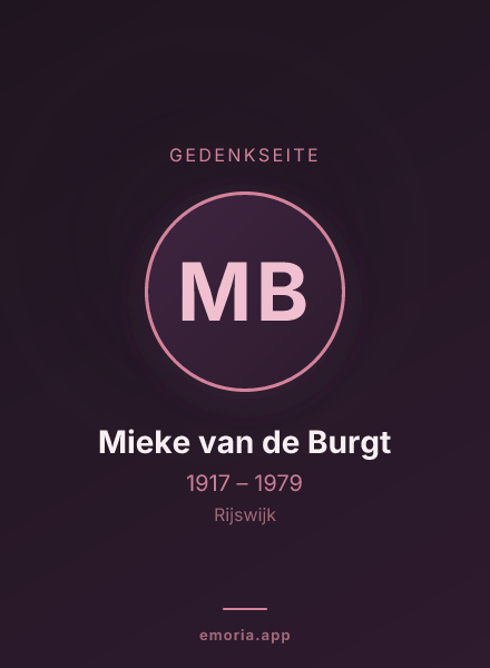 Gedenkportrait von Mieke van de Burgt