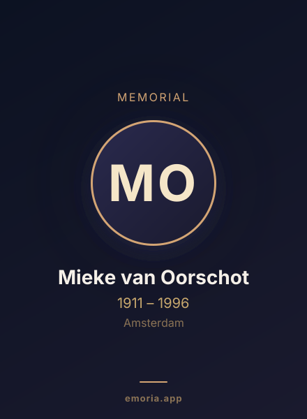 Memorial portrait of Mieke van Oorschot