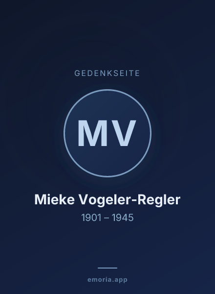 Gedenkportrait von Mieke Vogeler-Regler