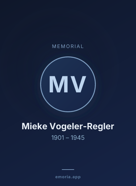 Memorial portrait of Mieke Vogeler-Regler
