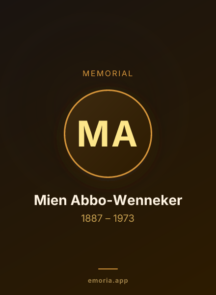 Memorial portrait of Mien Abbo-Wenneker