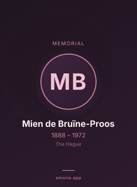 Memorial portrait of Mien de Bruïne-Proos