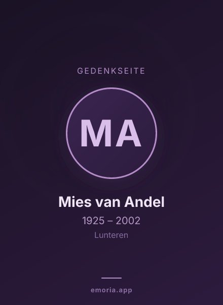 Gedenkportrait von Mies van Andel