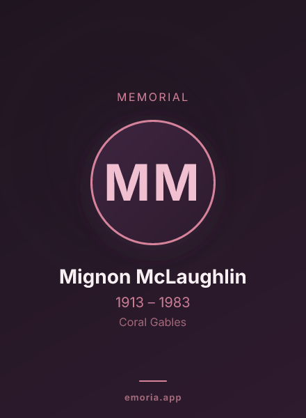 Memorial portrait of Mignon McLaughlin