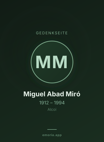 Gedenkportrait von Miguel Abad Miró
