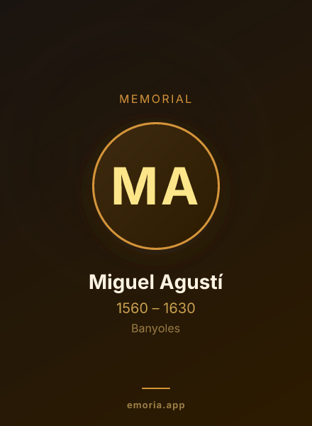 Memorial portrait of Miguel Agustí