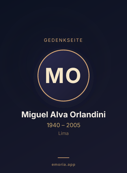 Gedenkportrait von Miguel Alva Orlandini
