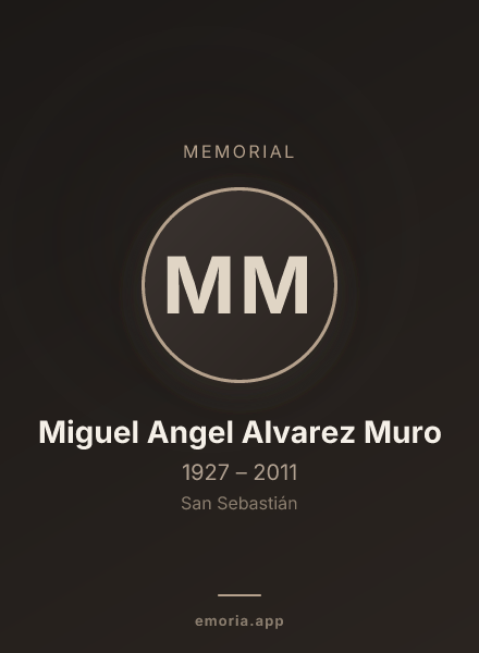 Memorial portrait of Miguel Angel Alvarez Muro